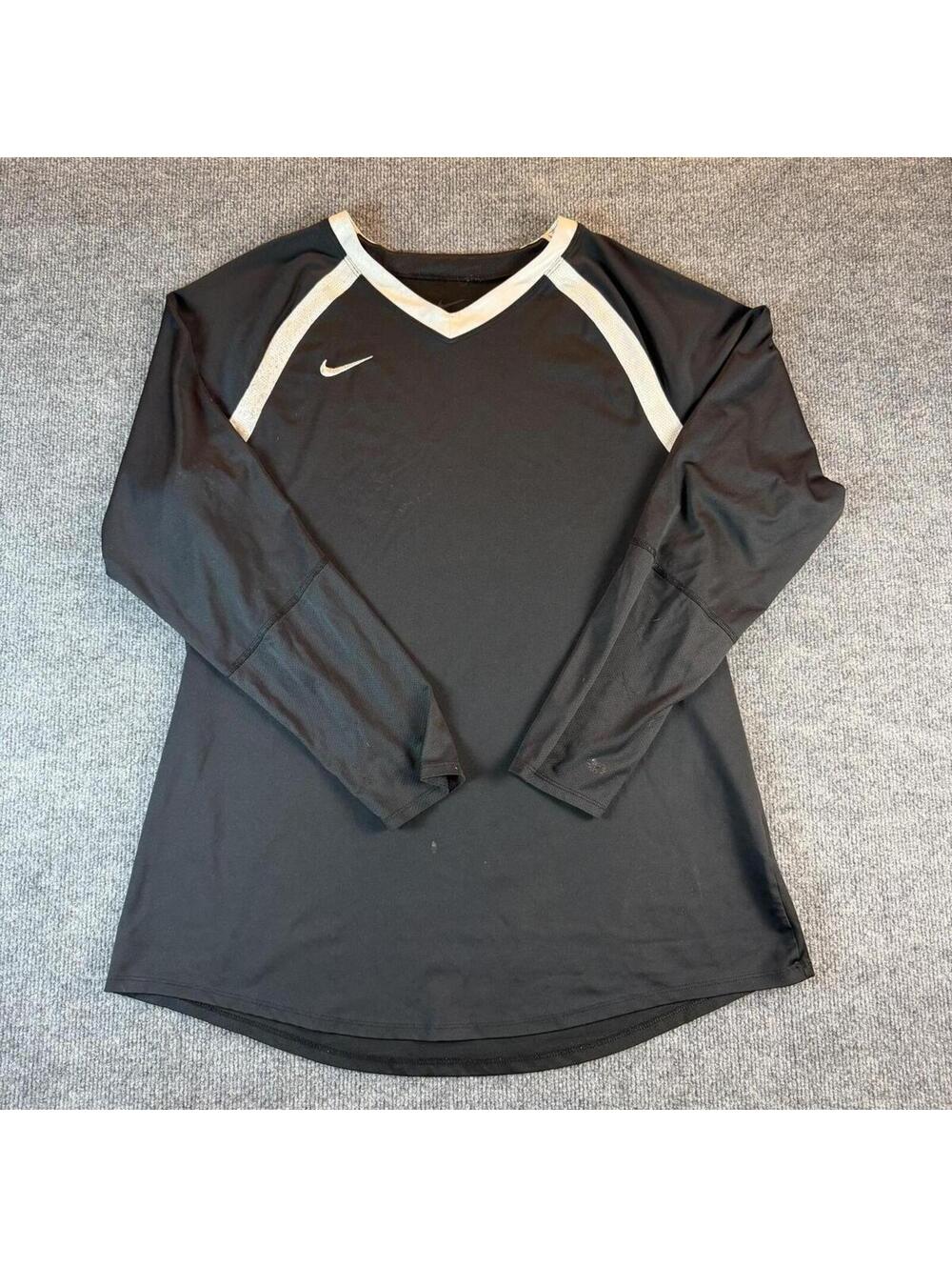 Nike Long Sleeve Dri-Fit Athletic Shirt Black Womens XXL - Running, Exercise
